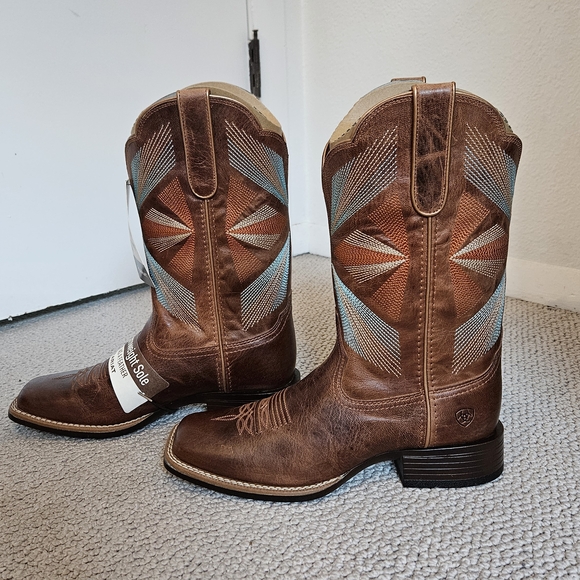 Ariat Shoes - Brown and Blue Western Boots